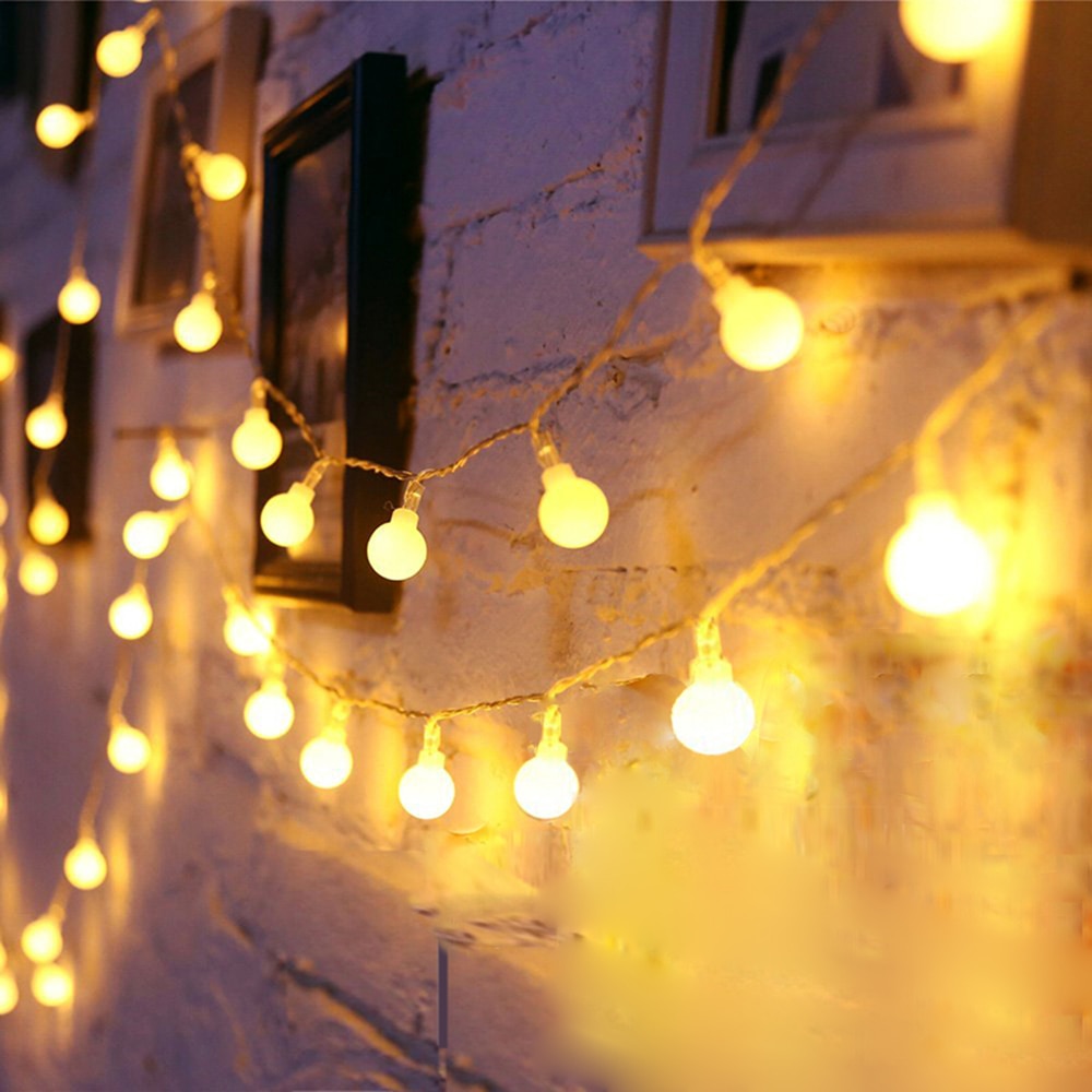 USB/Batterij Power LED Ball Garland Lights Fairy String Outdoor Lamp Thuis Kamer Kerstvakantie Bruiloft Feestverlichting Decoratie