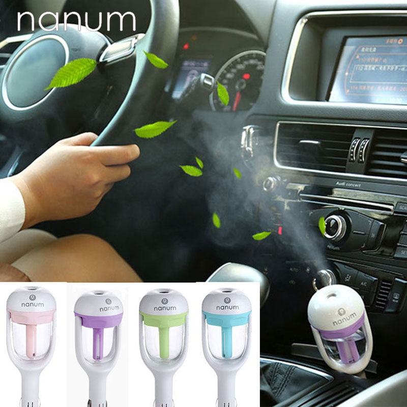 Nanum 12v bil luftfrisker bil luftfugter luftrenser aroma diffuser æterisk olie diffusor aromaterapi