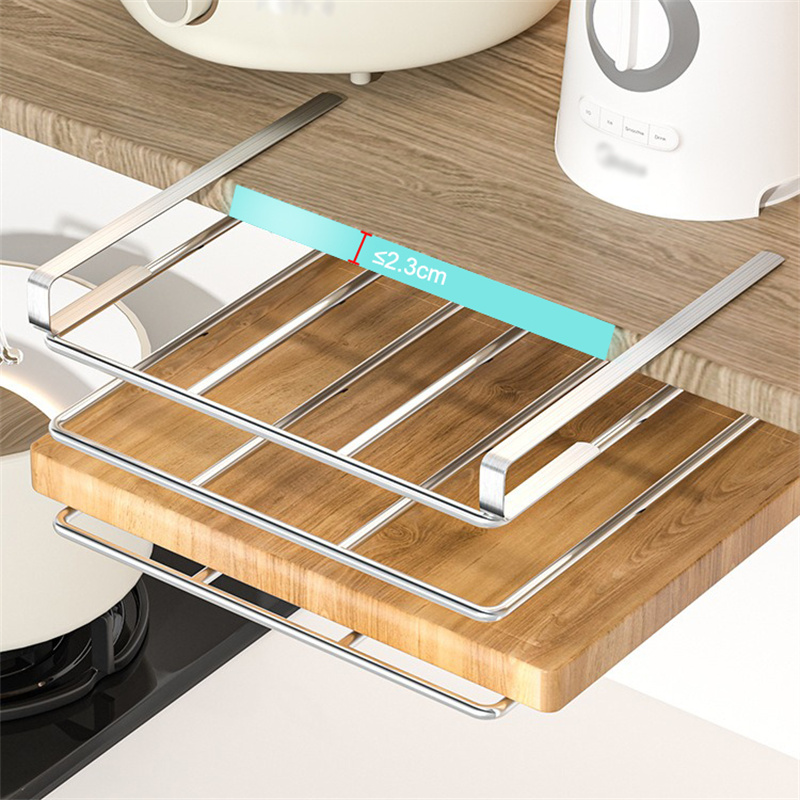 Hangend Rek Onder Keukenkast, Keuken Organizer Rek Met Haak Papieren Handdoek Lap Snijplank Pot Cover Houder Opbergplank