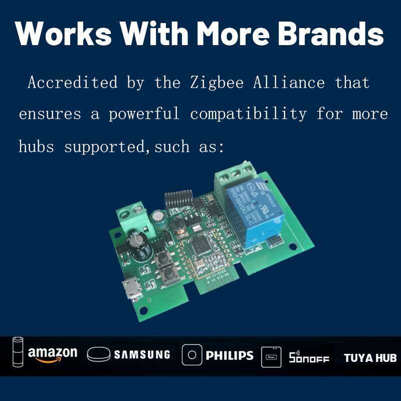 Tuya Zigbee Switch Module With RF433 Zigbee Inching Switch 5-32V DIY Switch Work with Alexa Smartthing Zigbee APP Remote Control