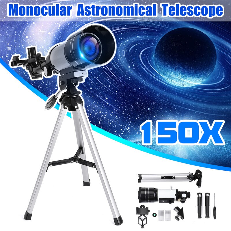 150X Refraction Astronomical Telescope with Portable Tripod Sky Monocular Telescopio Space Observation Phone Adapter
