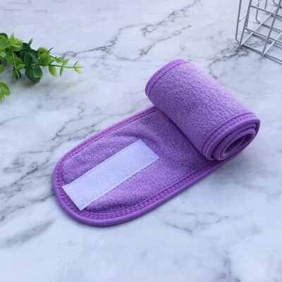 Pannband kardborre hårband multifunktionella tjejer justerbar yoga huvudduk hårband mask sminktillbehör kvinnor: Lila