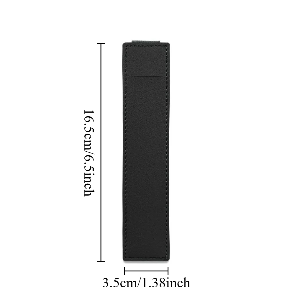 Leren Pennen Etui - Elastische Gesp Notitieboek Hoes - School & Kantoor Schrijfwaren: Zwart
