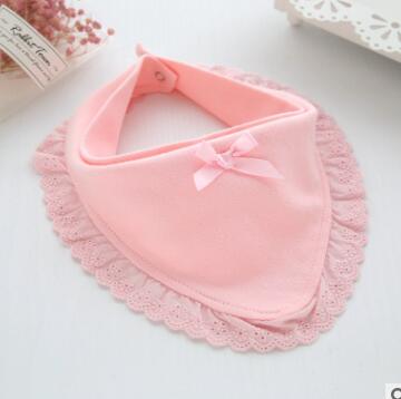 Effen Kleur Baby Siliconen Waterdicht Bib Met Zakken Bean Speeksel Handdoek Schort Ontworpen Met Diep Breed Kruimelvanger: pink triangle