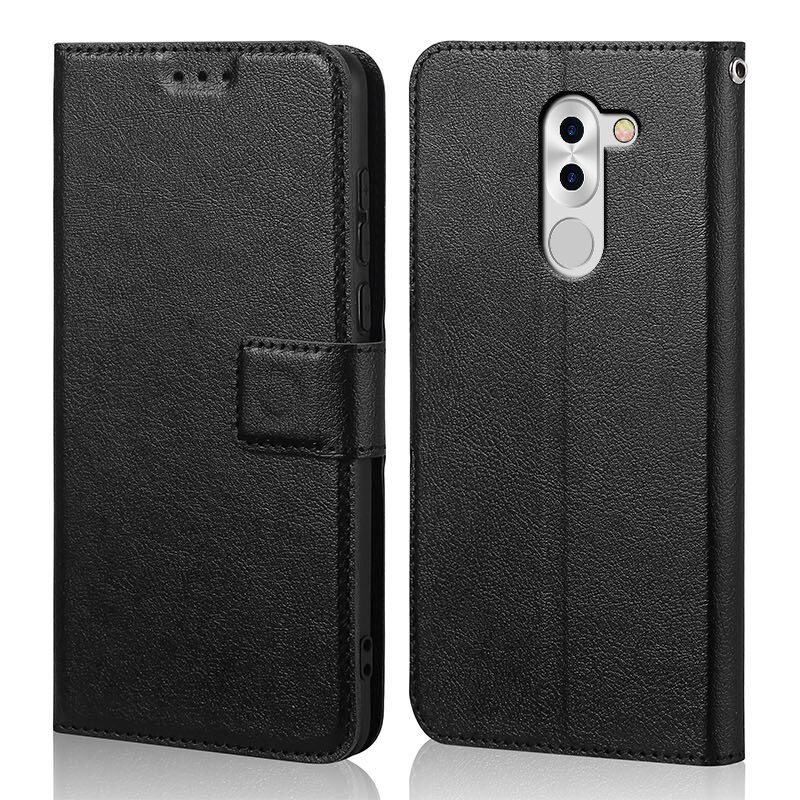 Für Huawei Honor 6X fallen kippen leder magnetische buch Telefon fallen Für Huawei Ehre 6X 6 X Coque Stoßstange fundas mit karte Halfter: Schwarz