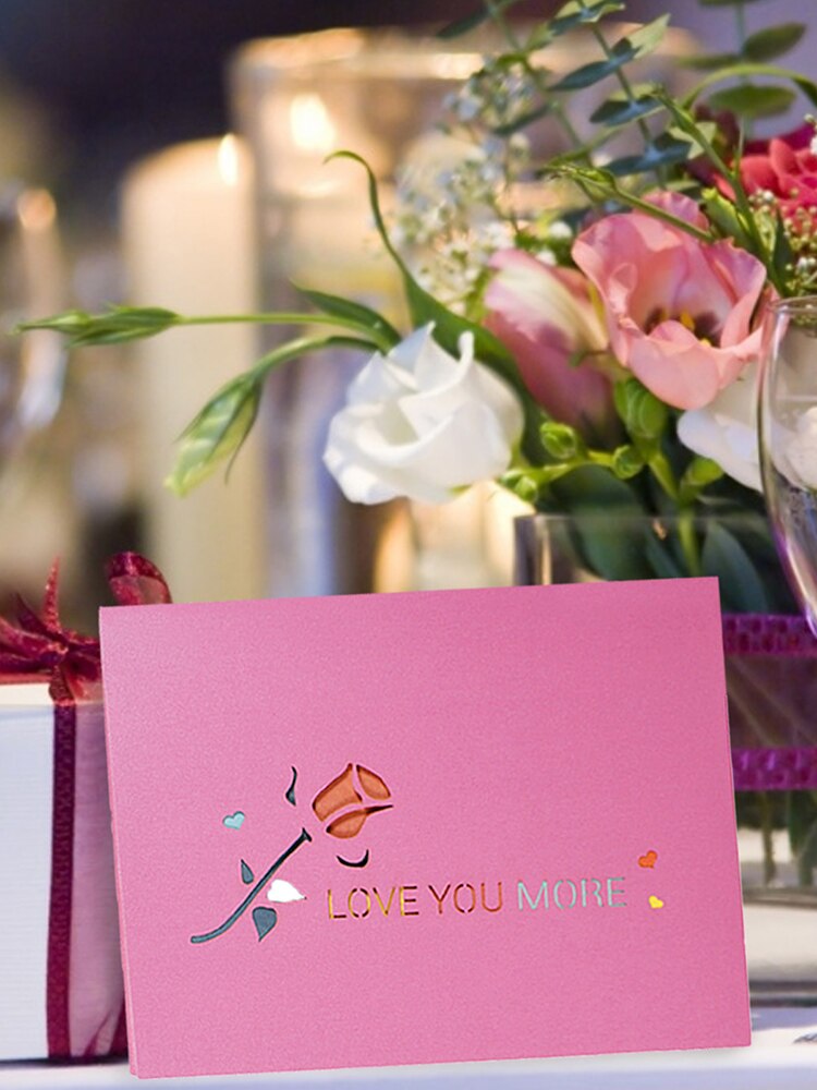 Exquisite 3D Pop-Up Cards With Envelope Ideas 3D Handmade Greeting Cards Fit Valentine' S Day Anniversary Year Greeting Card
