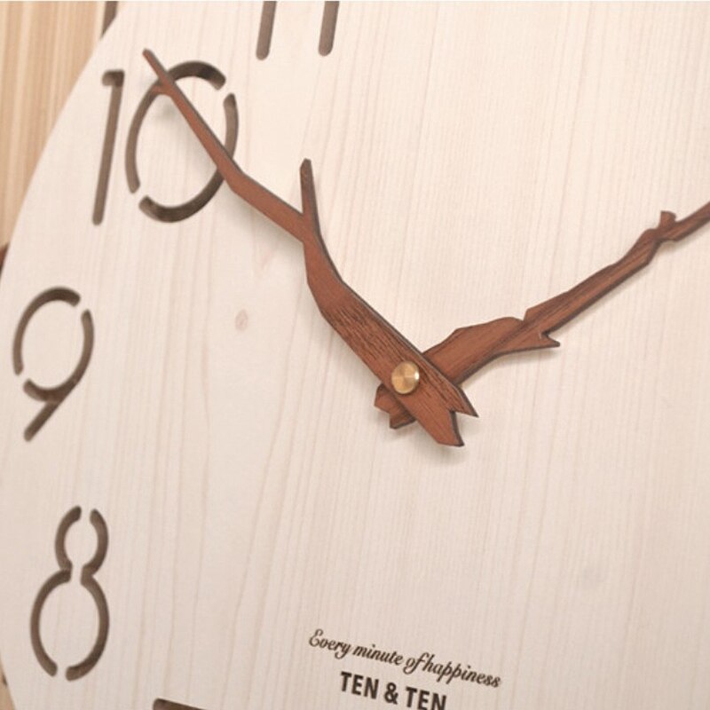 Houten 3D Wandklok Modern Nordic Kinderkamer Decoratie Keuken Klok Art Hollow Muur Horloge Home Decor