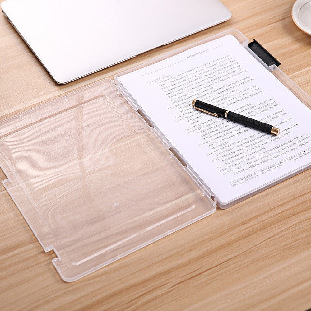 100 Sheets A4 Paper Storage Box Clear Plastic File Storage Holder Multilayer Expanding Box School Office Stationery #YJ