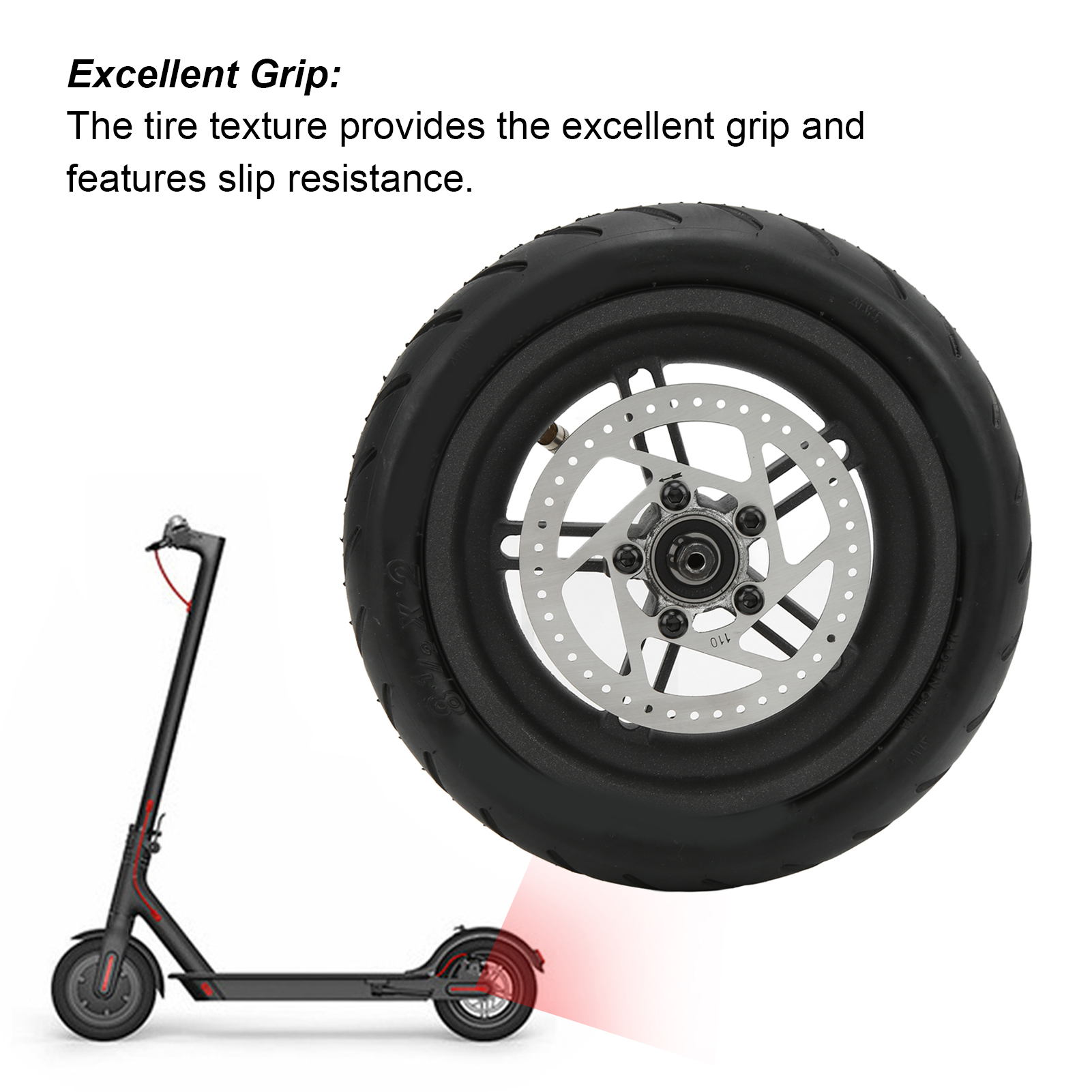 8.5 Inch Achterwiel Montage Rubber Demping Pneumatische Zware 8 1/2X2 Scooter Achterband voor M365 Elektrische Scooter