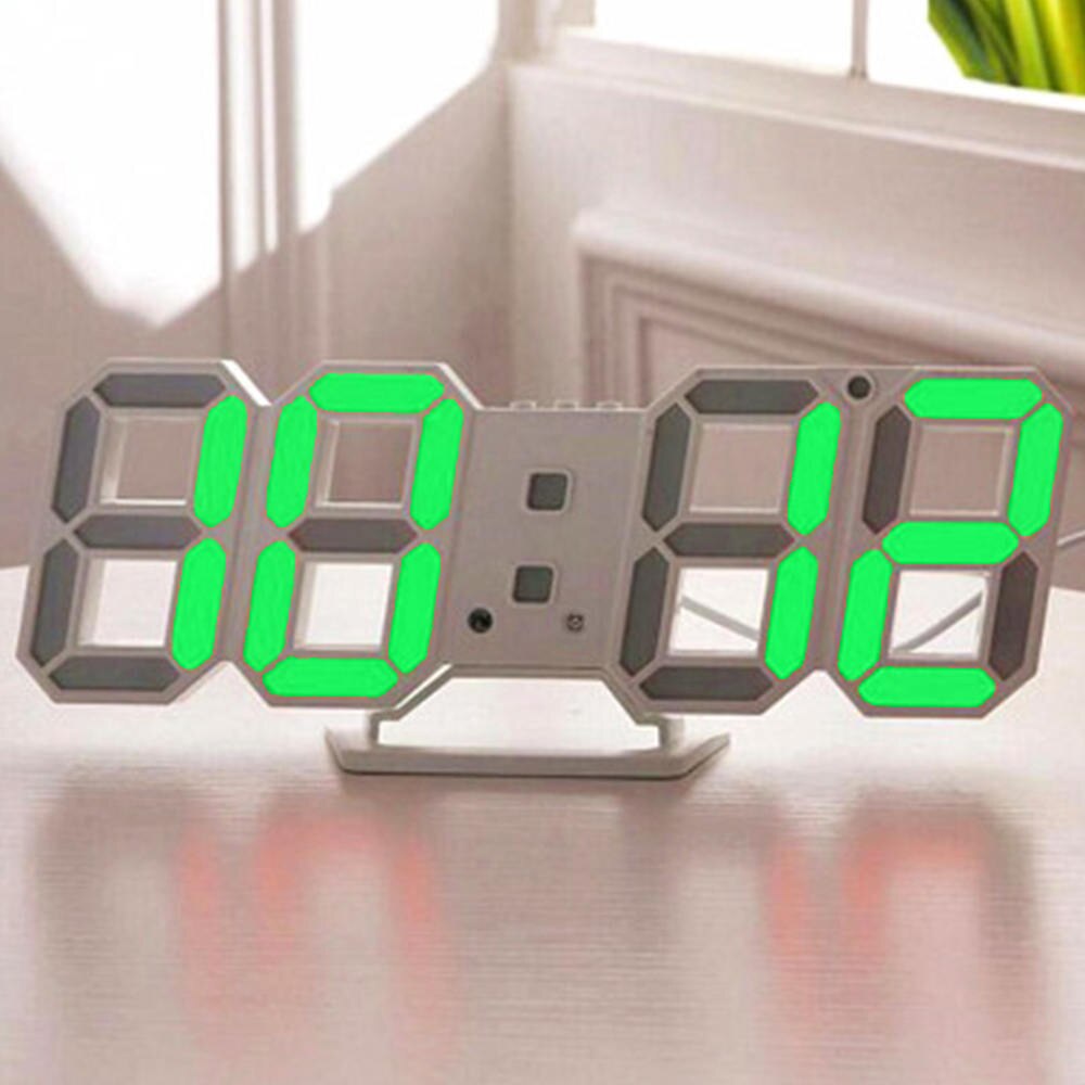LED Electronic Clock Usb Plug-In Hanging Wall Stereo Clock Bedroom Desk Alarm Clocks Home Living Room Decoration