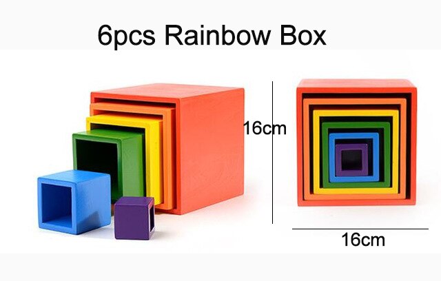 Baby Toys Large Rainbow Stacker Wooden Toys for Kids Rainbow Building Blocks Montessori Educational Toy Children: 13