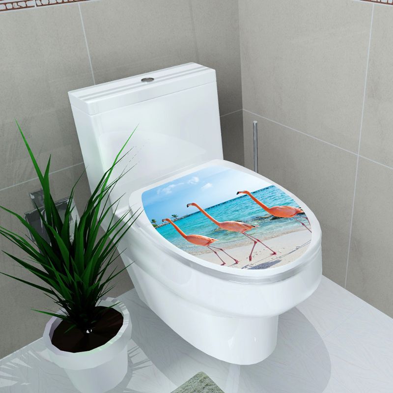 Enkelhed frisk stil toiletsæde væg klistermærke kunst badeværelse mærkater indretning pvc aftagelig boligindretning: Jm914