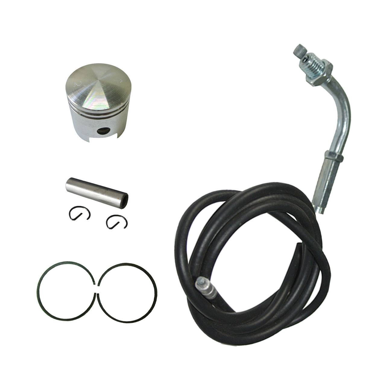 Throttle Cable&amp;2xPiston Ring&amp;Pin&amp;Piston For 66/80cc Motorized Bicycle Engine