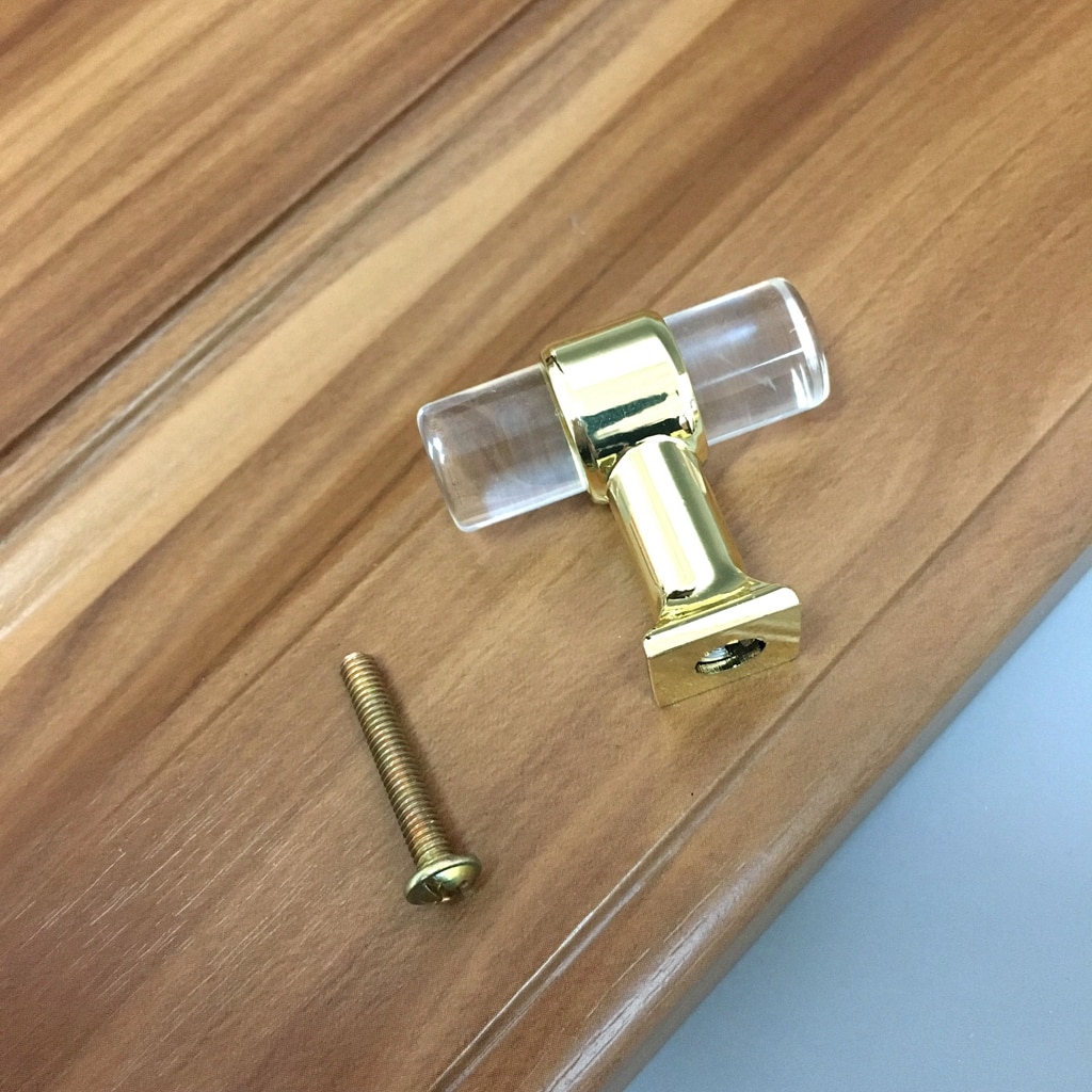Modern Acrylic Door Pull Knob Drawer Cabinet Cupboard Kitchen Handle Drawer Knobs Hardware Gold Wardrobe Handles Furniture