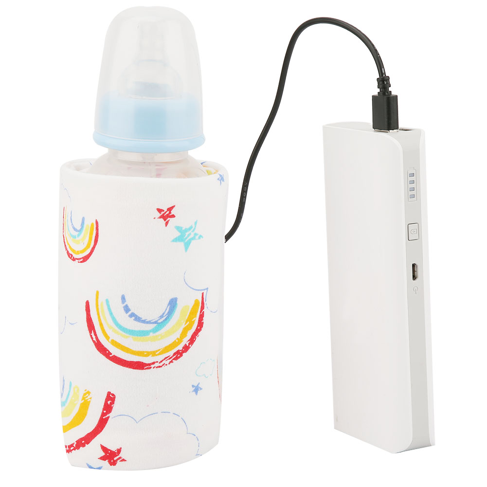 USB Milk Water Warmer Travel Stroller Insulated Bag Baby Nursing Bottle Heater Rainbow Warmer