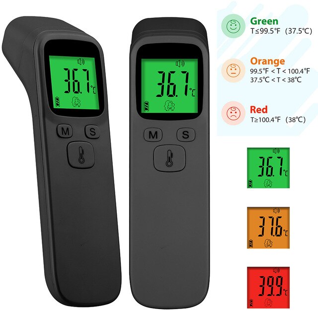 Fingertip Pulse Oximeter OLED Display Finger Clip Oximetro HRV SpO2 PR PI Respiratory Rate Sleep Monitor + Infrared Thermometer: Red