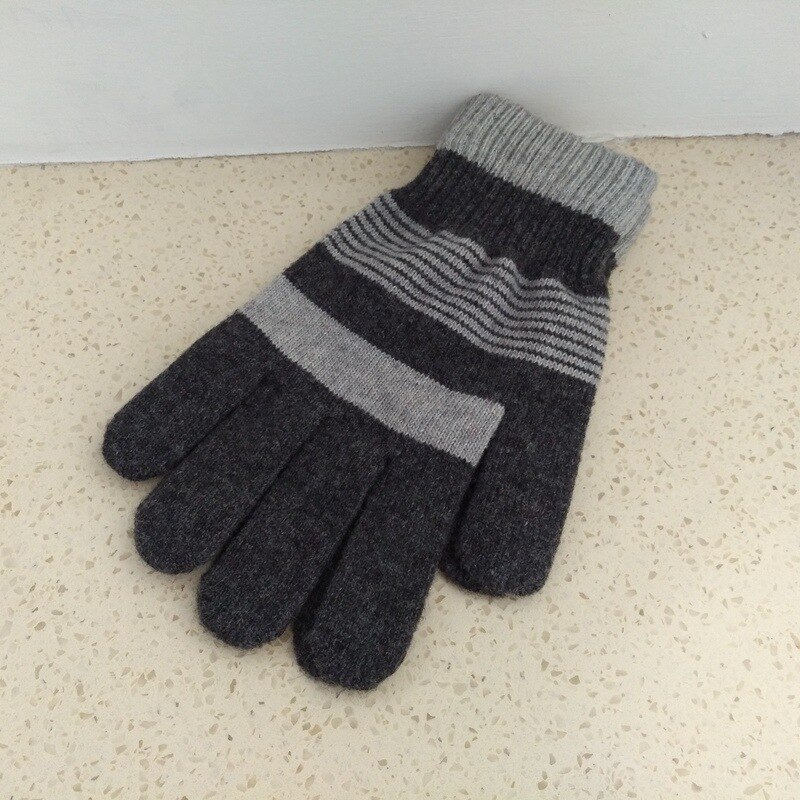 invierno de los hombres guantes grueso de punto guantes de hombre de despojado de Guabtes larga Luva estudiante guante calentador de la mano
