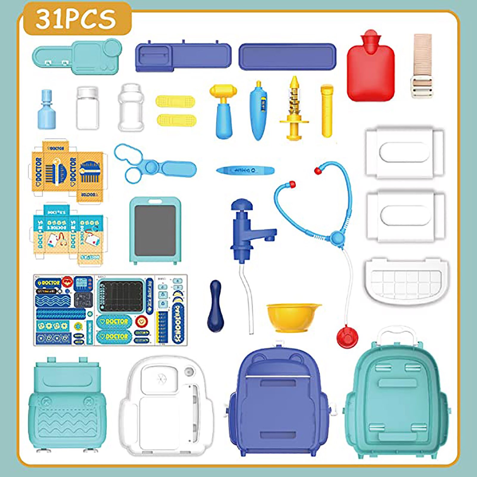 Cute School Bag Tool Boy And Girl Toy Set With Portable School Bag Simulation toy Play house suit jouet enfant fille