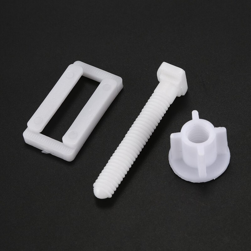 2Pcs White Toilet Seat Screws And Nuts With Washers,Plastic Hinge Bolts Screws Hinges Replacement Parts For Mounting Toilet Lid Toilet Seats Bathroom