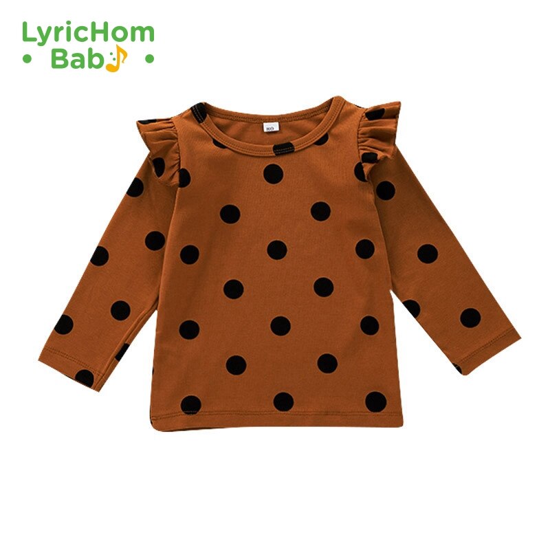 LyricHom – T-Shirt à manches longues pour fille, en coton, à pois, pour enfant, , automne et printemps,: girl t-shirt 2 / 74CM