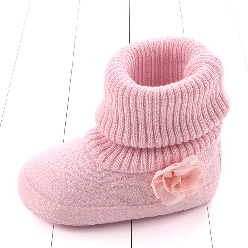 Baby-herbstschuhe für kleinkinder, stiefel für mädchen, #39 , neugeborene, warme, gestrickte blumenstiefel für jungen, freundlicher-winterschuhe aus baumwolle