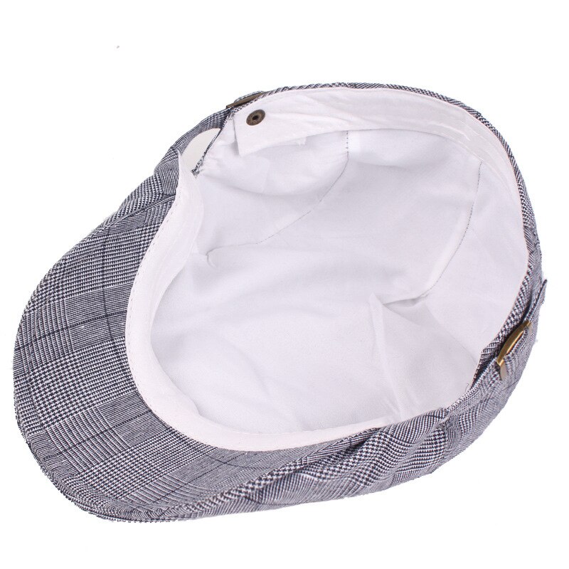 SLECKTON Cotton Flat Cap Retro Peaked Cap Men's Plaid Berets Casual Newsboy Cap for Men France Gorras Unisex Gatsby hat