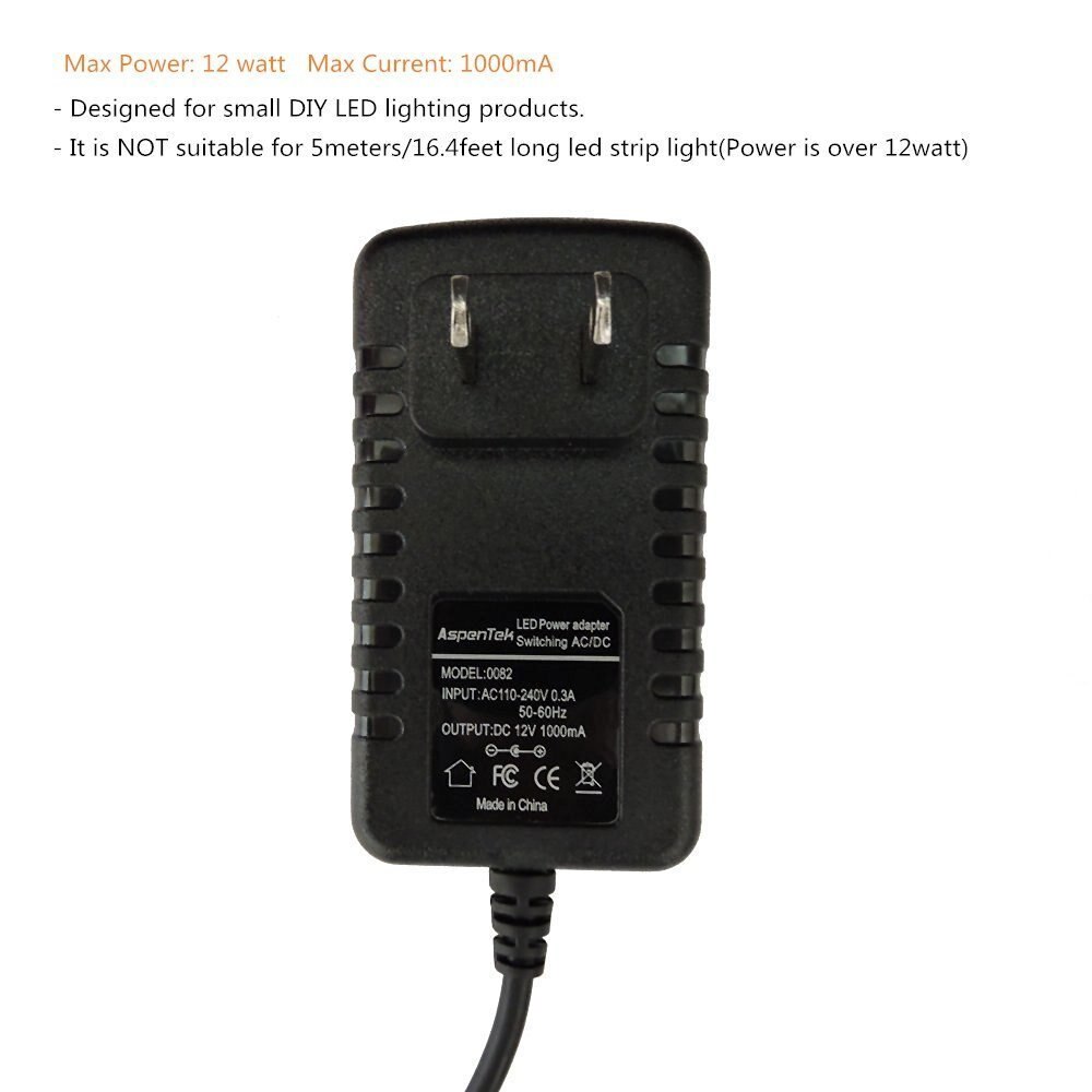 Led Voeding Adapter met Inline op uit Schakelaar voor 12V 3528 Led Light Strip (8.2ft maxlength) of 5630 5050 Led Strip ST332