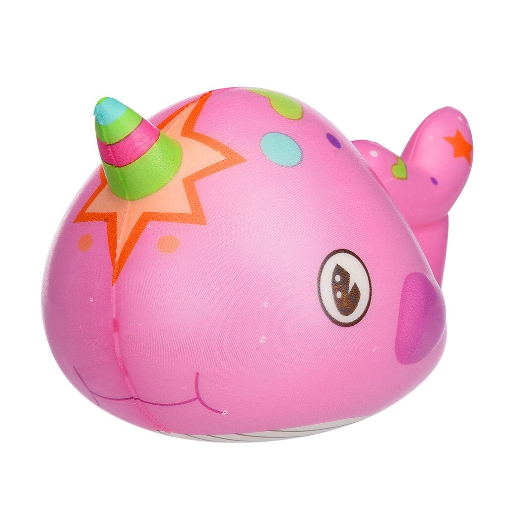 Kawaii Big Jumbo Whale Shape Squishy Slow Rising Toy for Relieves Stress Anxiety Attention toys #sx: Pink