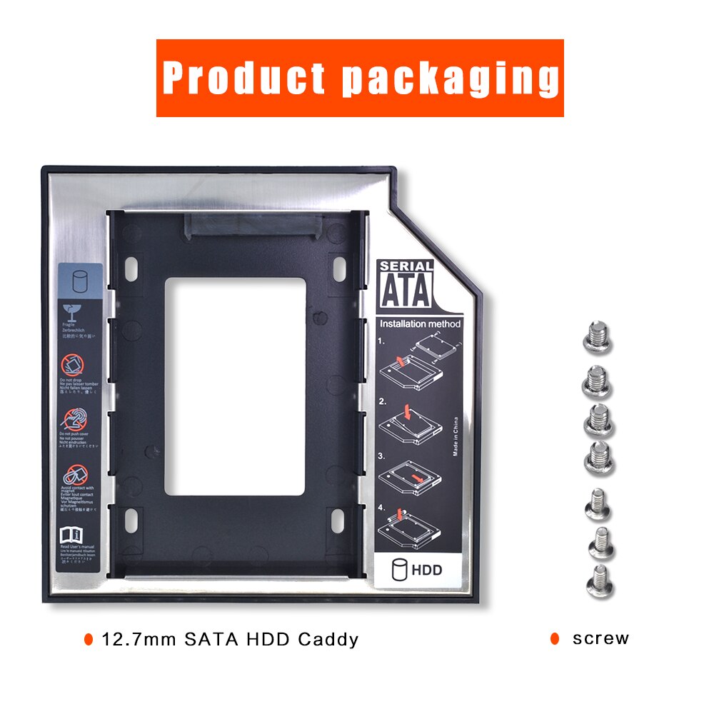 Tishric Sata Hdd Caddy Ssd 9.5Mm 12.7Mm Hdd Behuizing Harde Schijf Behuizing Hard Disk Case Voor Laptop CD-ROM DVD-ROM Optische Bay