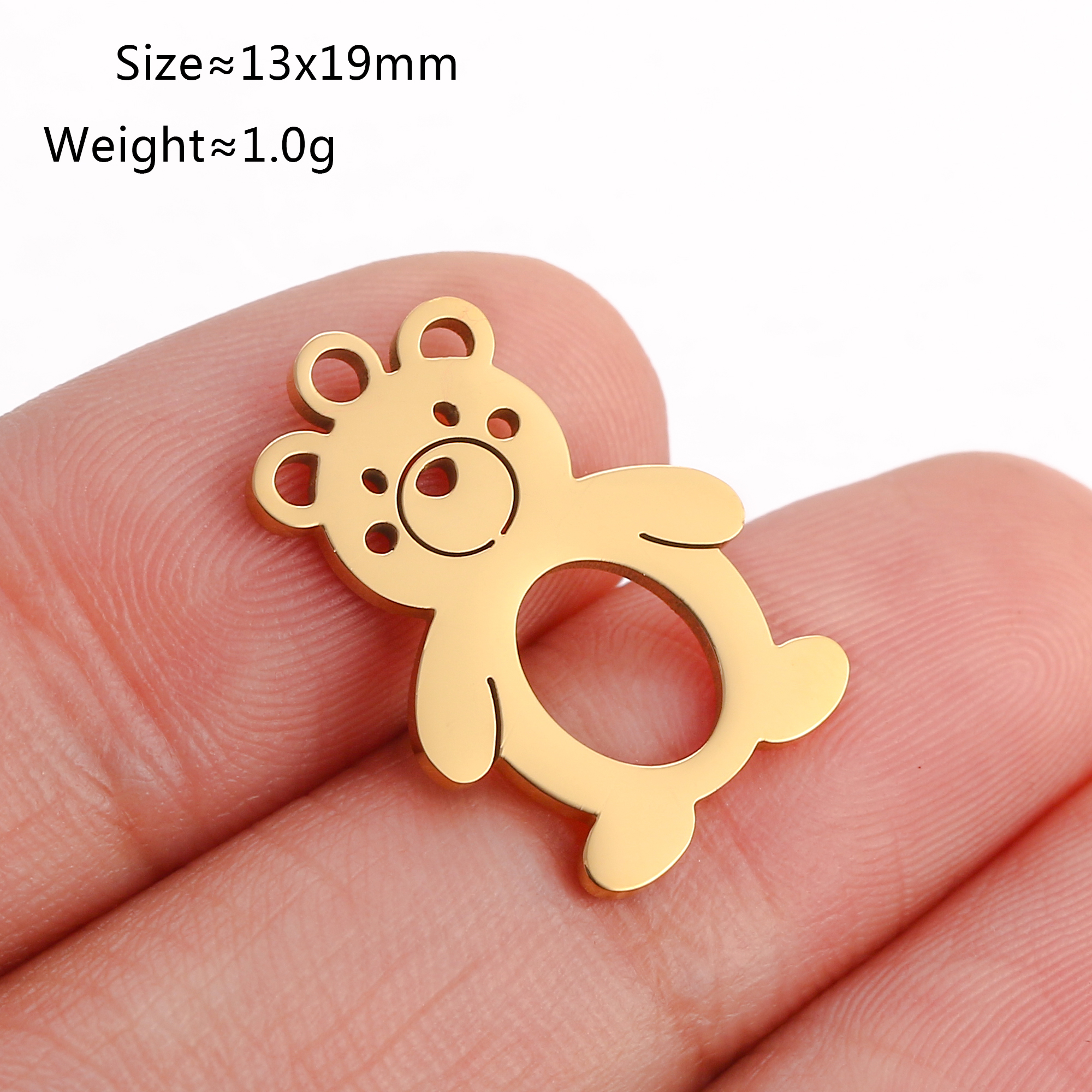 5 unids/lote de dijes con temática de animales, pata de gato/corazón de amor, garra de perro/herradura, colgantes de acero inoxidable, manualidades DIY, suministros para hacer joyas: orange
