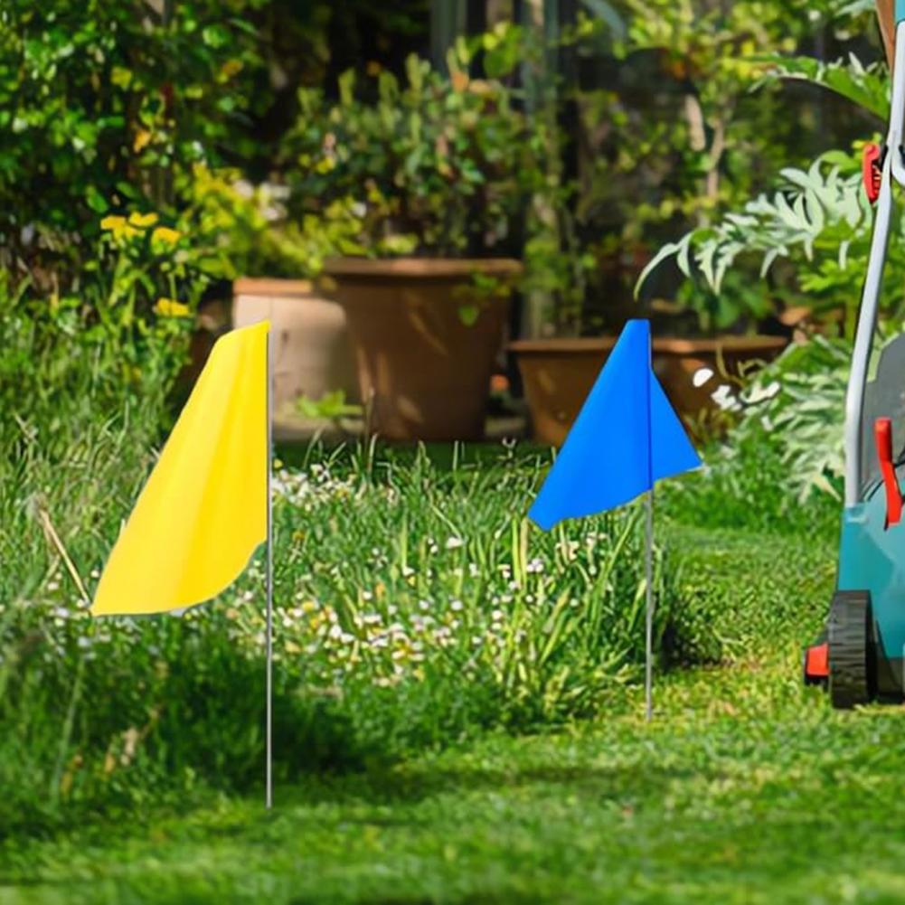 100 Pcs 14*10cm Marking Flags Colorful Lawn Flag Markers Waterproof Non-Fading PVC Landscape Flags Landscape Sprinkler Flags
