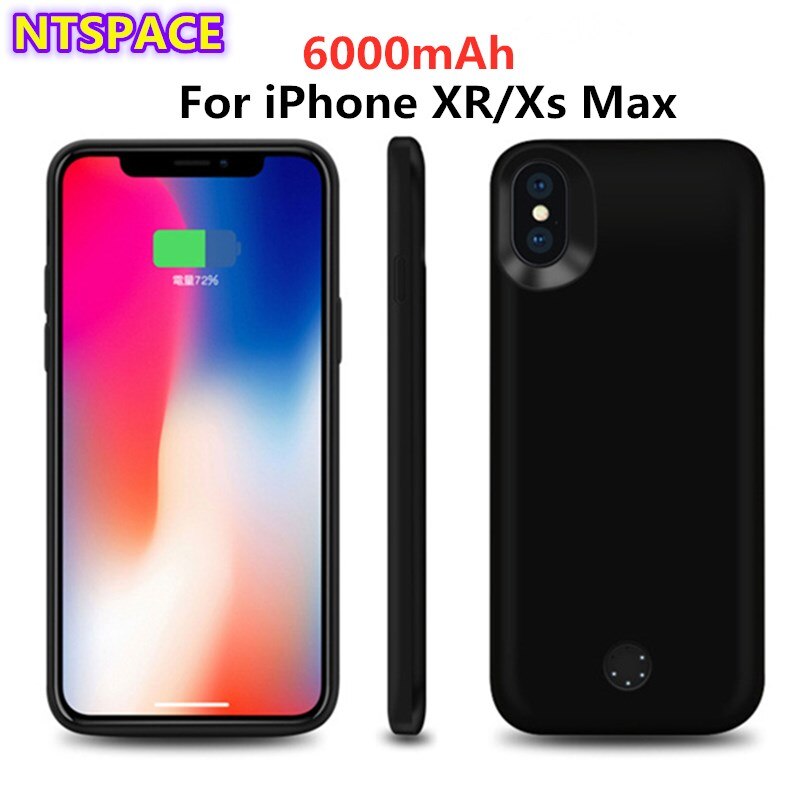 6000mAh Portable Battery Charging Case For iPhone Xs Max Backup Battery Case For iPhone XR External Power Bank Charger Cover