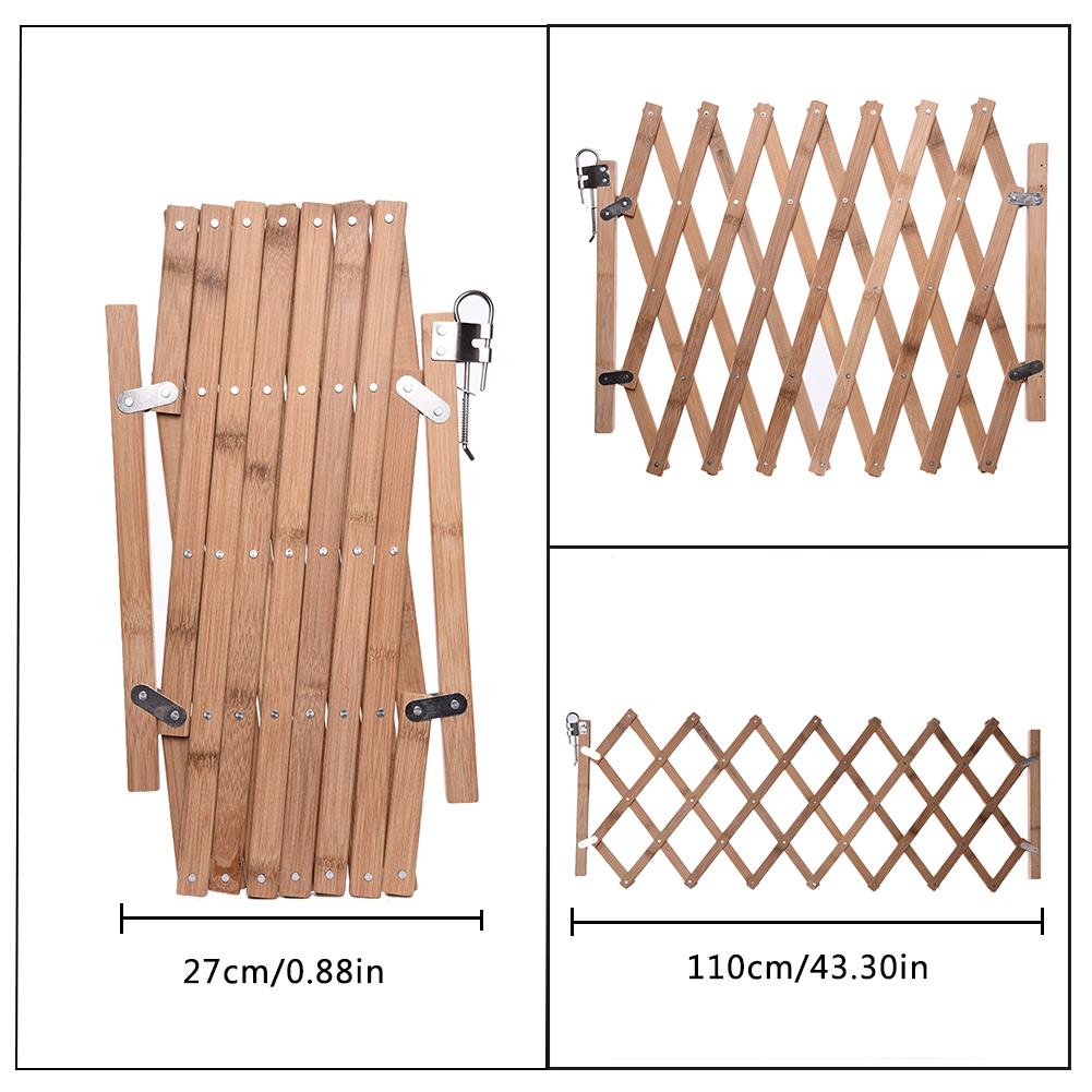 Para Puerta para mascotas cerca de valla de madera perro retráctil puerta corredera bebé mascota perro seguridad puerta mascotas aislado cerca recinto perro de seguridad