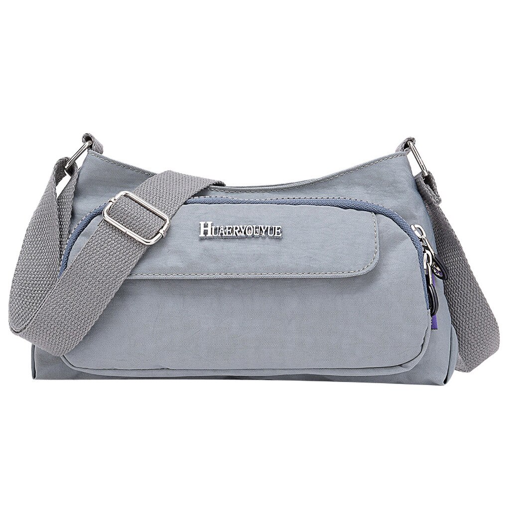 Women Nylon Available Shoulder Bag Waterproof Daily Crossbody Bag Woman Business Handbag Travel Pack Bolsa In stock #YJ: Gray 