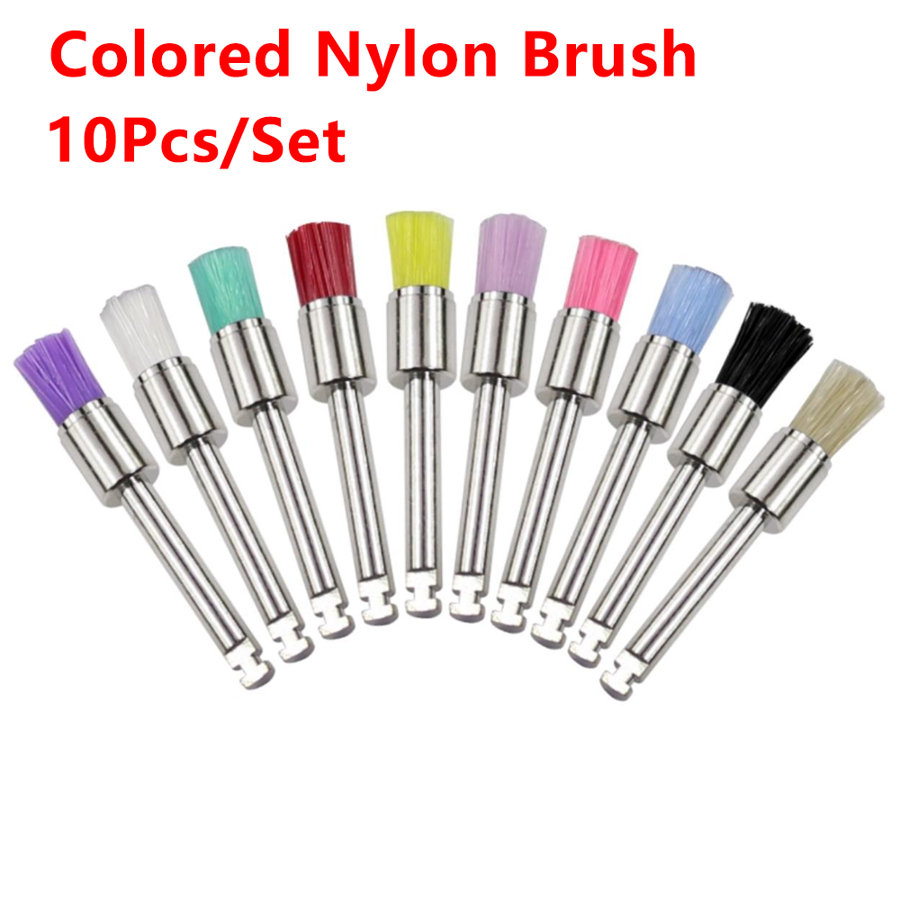 Pulidor Dental desechable, cepillo de cerdas de nailon, herramientas de dentista, taza pulidora, blanqueamiento Dental, cepillos de profilía, 10 unids/lote por caja: COFFEE
