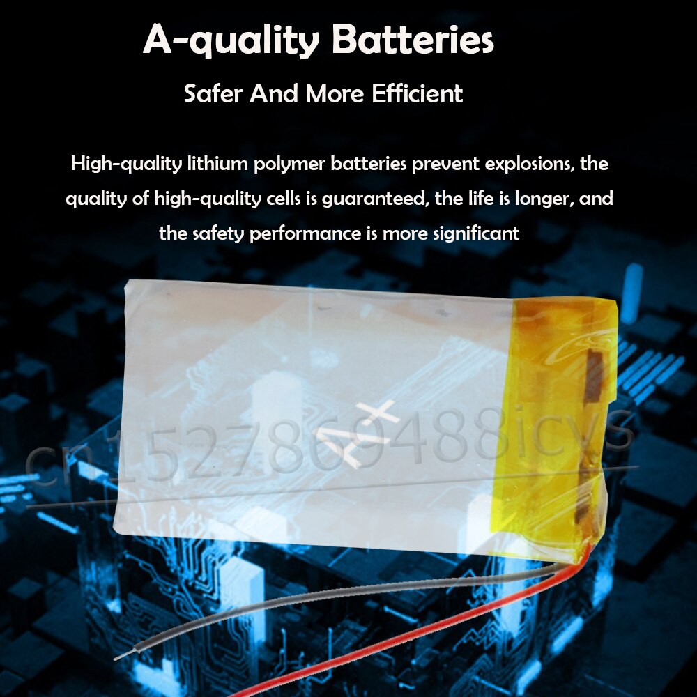 1-2PCS 3.7V 500mAh 602035 Rechargeable Lithium Polymer Battery For MP3 MP4 GPS DVR Smart Watch Bluetooth Headphone Lipo Cell