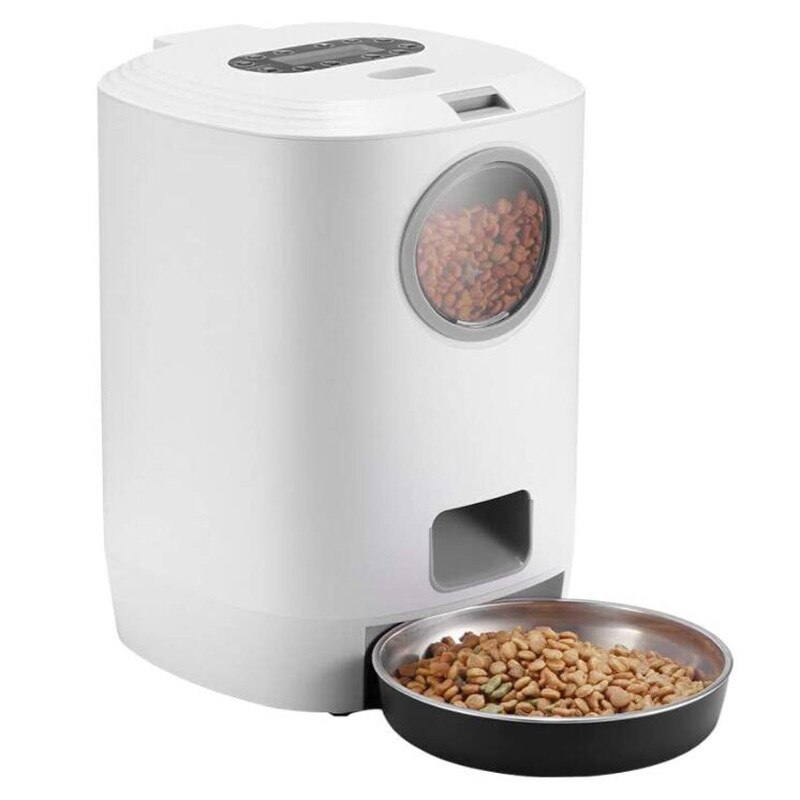 6l 4.5l 3.5l automatisk smart slow food foderautomat til kæledyr timing foderautomat kat hund elektrisk tørfoder dispenser foder 24 timers timer: 4.5l foderautomat a