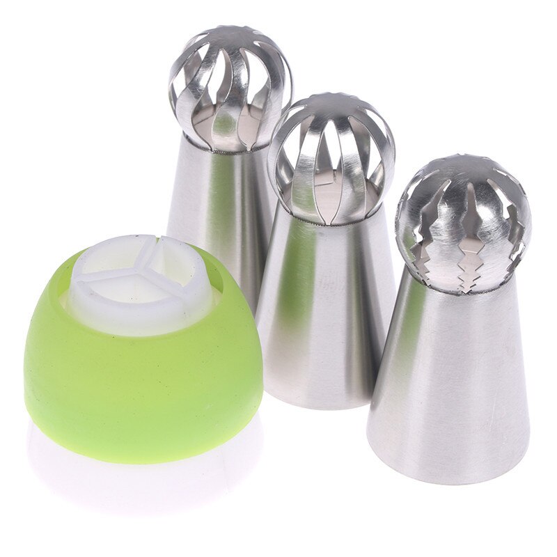4 stks/set Russische Icing Piping Cake Nozzle Bol Snoepgoed Pastry Tips Suiker Ambachtelijke Cupcake Decorateur Bakvormen Gereedschap