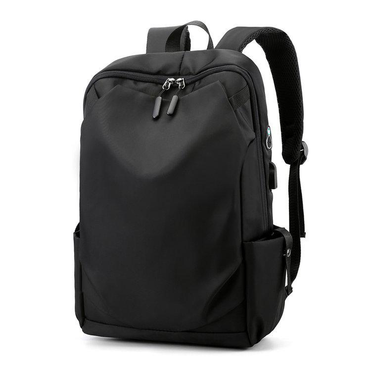 Zwarte Waterdichte Nylon Mannen Rugzakken 14 Inch Laptop Rugzak Casual Mannen Reizen Rugzak Tiener School Boekentas: Black