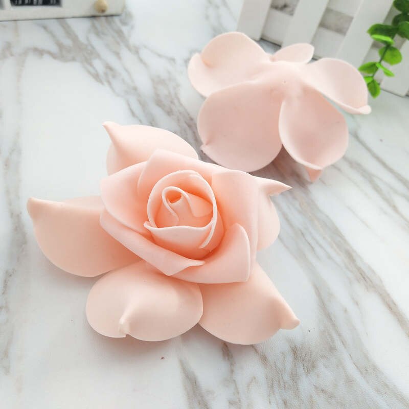 Tee itsesimulaatio pe foam rose kukka pallo kukka-asetelma kaaria 4.5 cm 5 kpl: Liha vaaleanpunainen