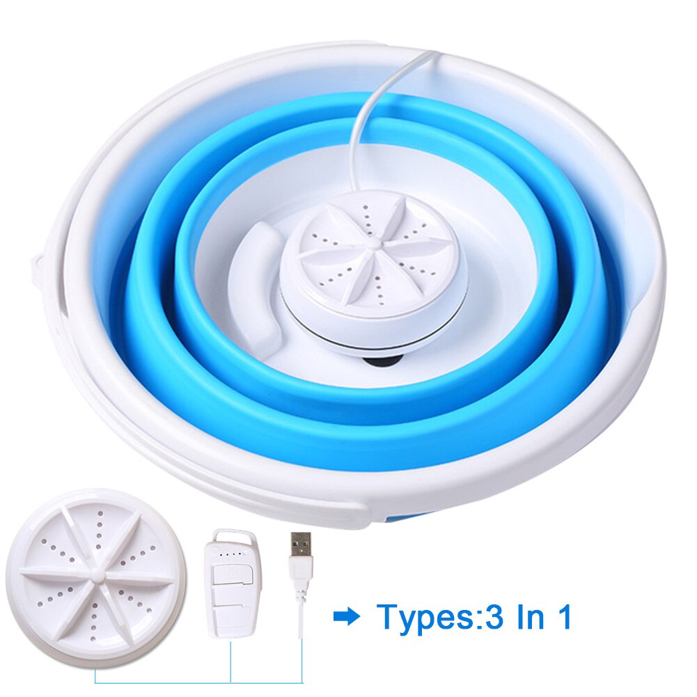Ultrasone turbines mini wasmachine appartementen usb-aansluiting draagbare kleding studentenkamers compacte slaapzalen wasserij reiniger: 3 in 1