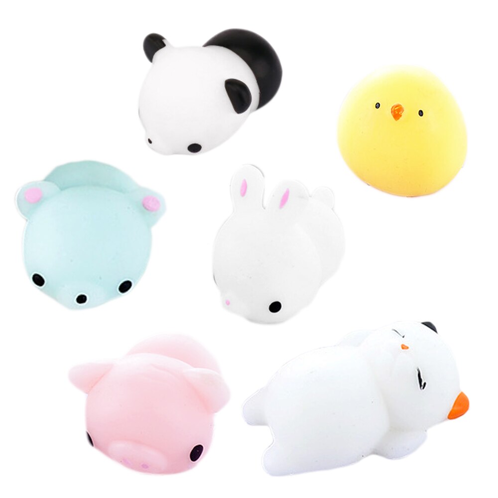 Satkago Kawaii Fidget Toys Pack Soft Squishy Squeeze Toy for Anti Stress Cartoon Animal for Kids Adults Relieves Anxiety: 6pcs without box