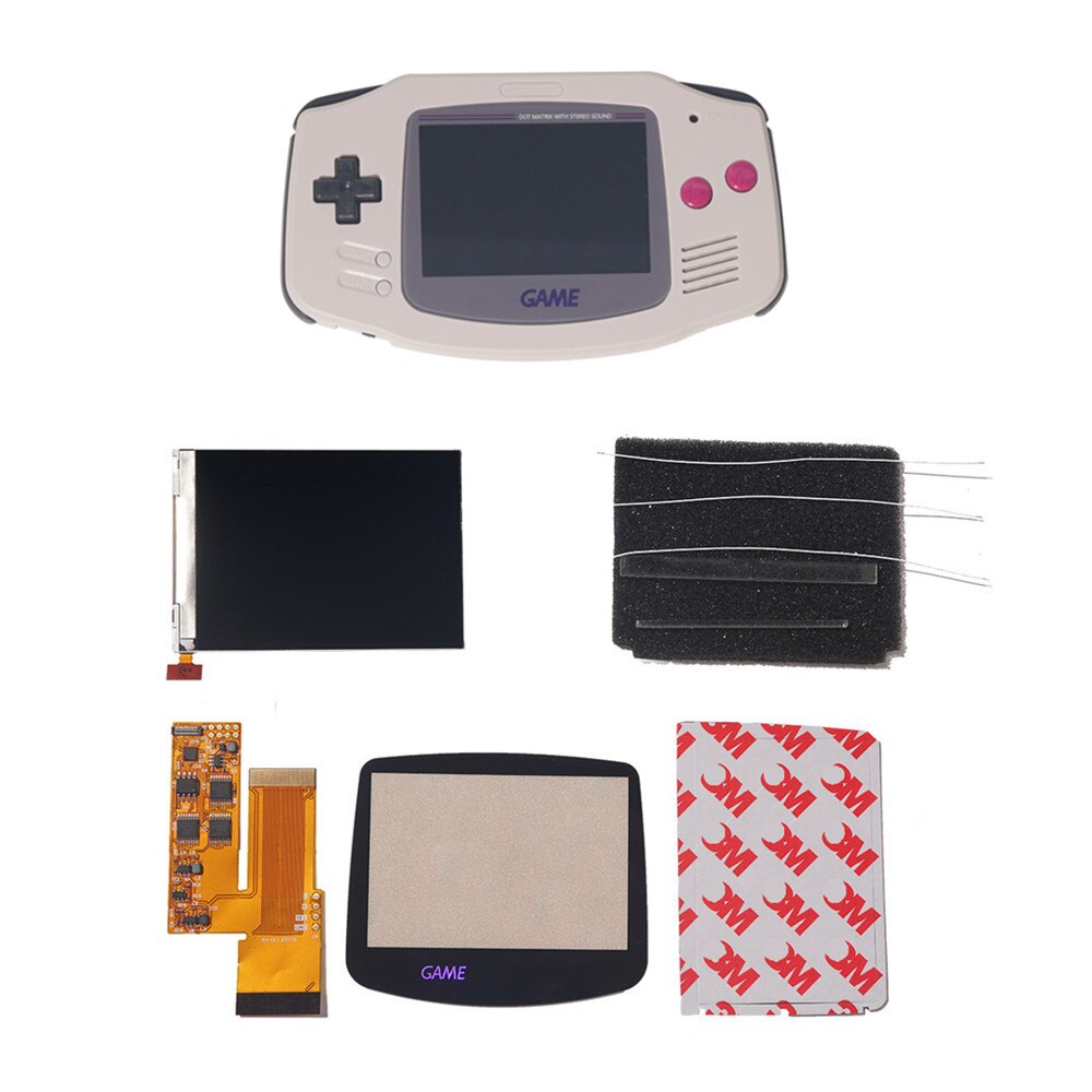 IPS V2 LCD Kits mit keine muss pre-cut schalen für GBA Hintergrundbeleuchtung V2 Bildschirm 10 Ebenen Hohe Helligkeit für Gameboy voraus nintend