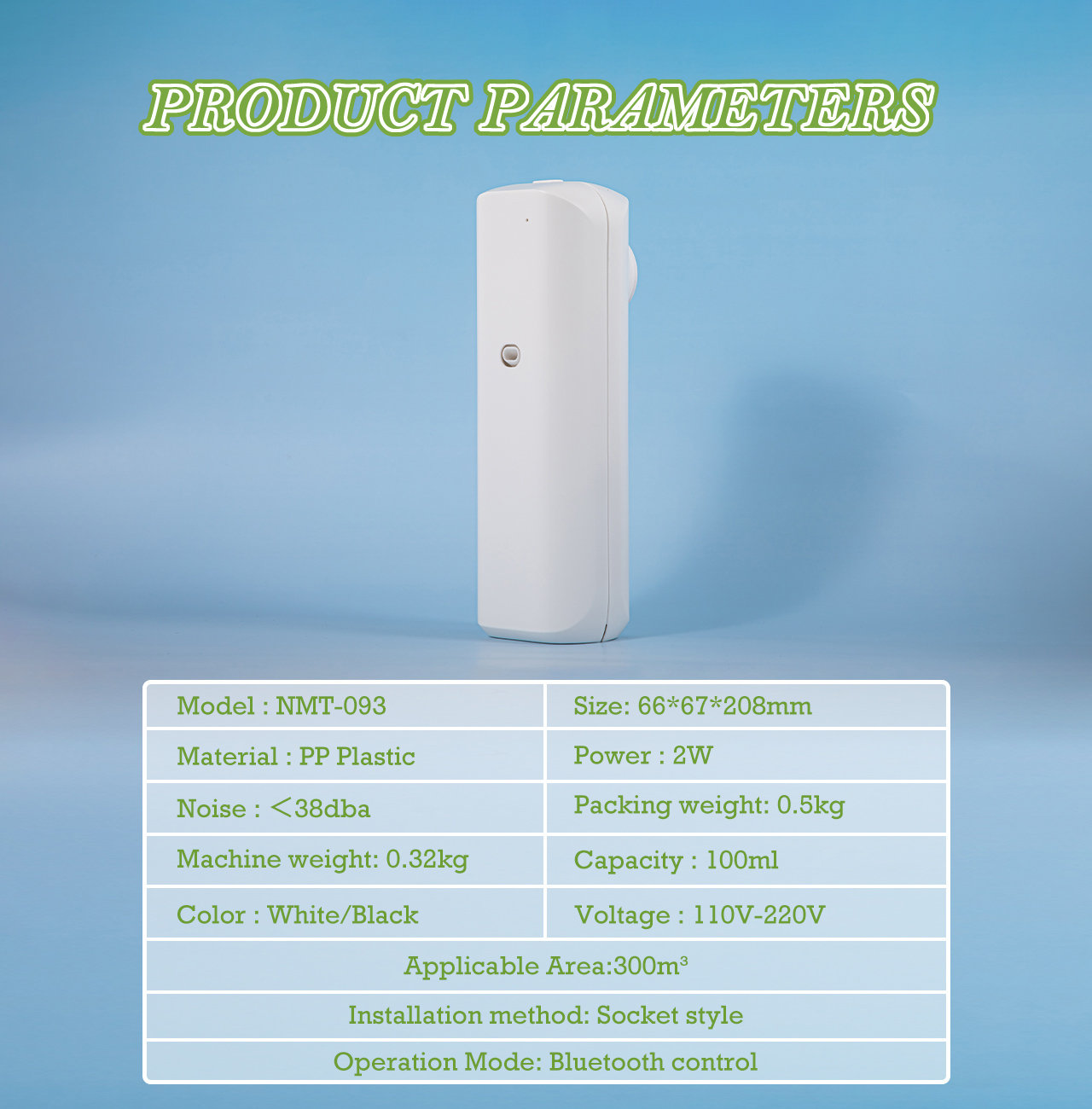 Nome STE-Difusor pequeno do óleo aromático com controle de Bluetooth, estilo do soquete, dispositivo do ambientador para a casa e o toalete