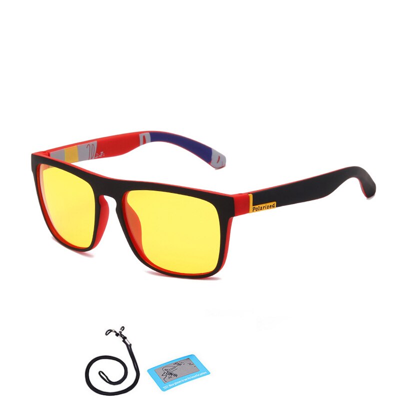 Brand Fishing Polarized Glasses Mens Women Night Vision Driving Goggle Camping Hiking Eyewear Sports Sunglasses With Rope: F01