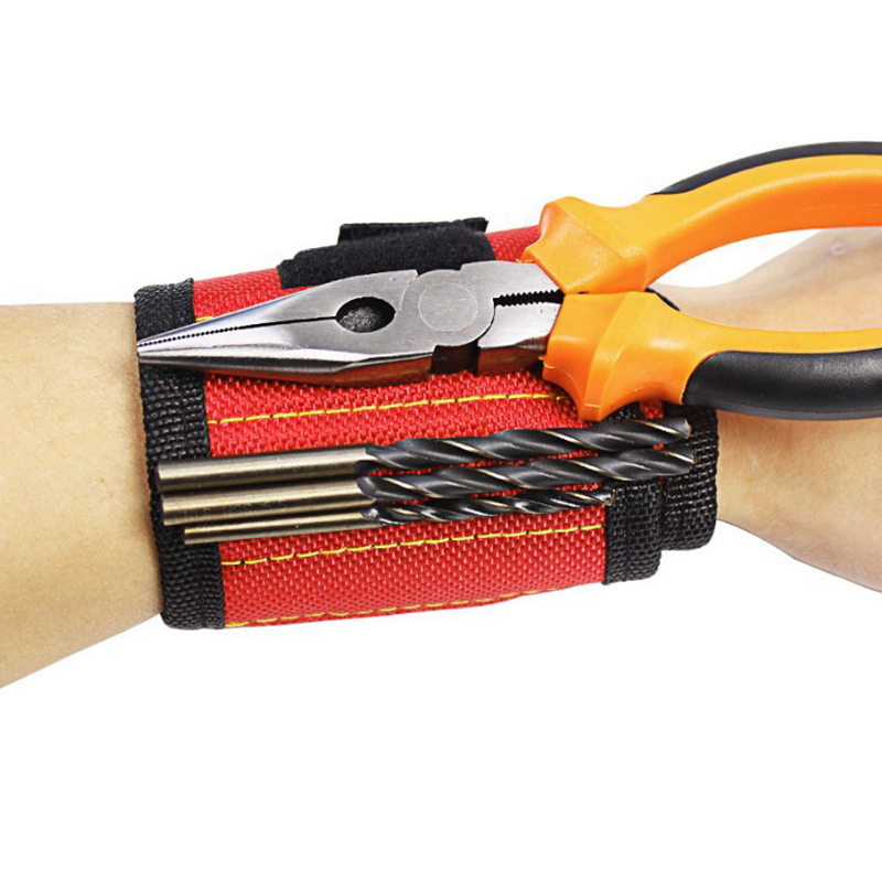 strong magnetic wrist strap screw nut bolt drill repair kit storage box portable tool bag