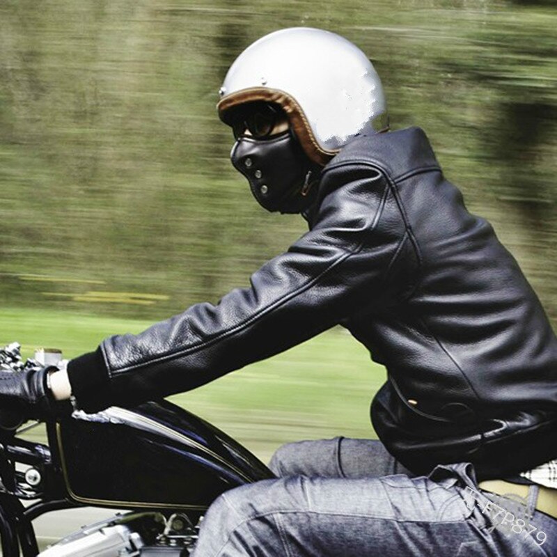 retro PU Leder Motorrad Maske Jahrgang Motorrad Reiten Helm Maske