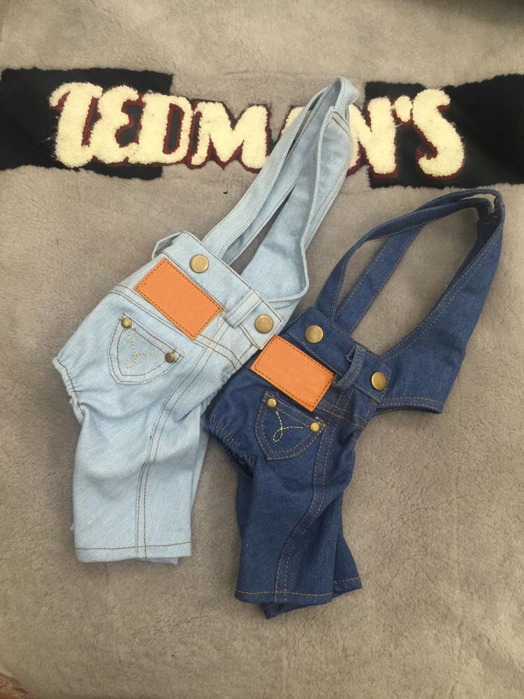 Denim jumpsuit för hundar små hundar husdjur kläder matchande jeans kostym för hund chihuahua mops sommar hund kostym jeans hund s-xxl