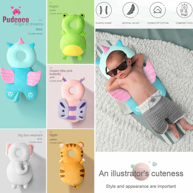 Nyfött barn baby huvudskydd skyddskudde kudde tillbaka förhindra skadade enhörning bi tecknad säkerhet kuddar 1-3y