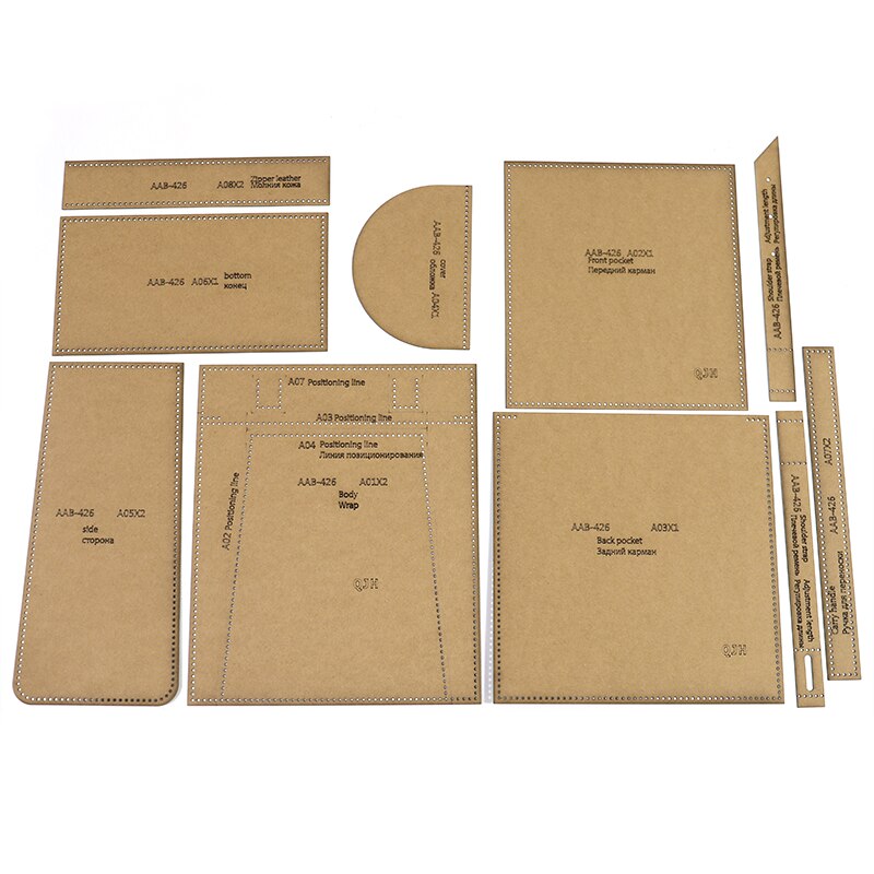 1Set DIY Kraft Paper Template Shoulder Messenger Bag Tote Leather Craft Pattern DIY Stencil Sewing Pattern 24cm*20cm
